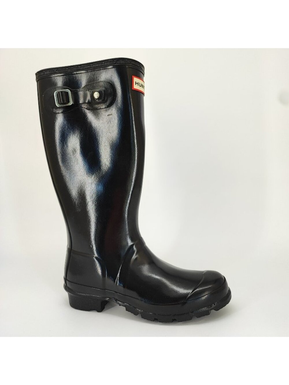 Hunter Original Kids Gloss Women's Size 5 Rain Boots Black Tall Rubber W23991